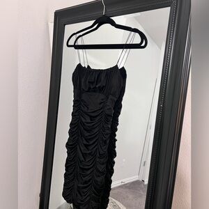 Black ruffle meshki mini dress